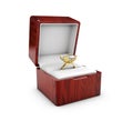 3d Illustration of Opened present box with jewerly on white background Royalty Free Stock Photo