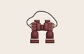 3d illustration Optical instruments for viewing distant. binoculars, spyglass