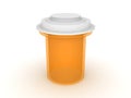 3D illustration of a orange medicine drug vial container Royalty Free Stock Photo