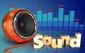 3d'sound' sign orange speaker