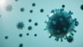 3D illustration outbreak coronavirus concept under the microscope. Spread of the virus within the human. Epidemic