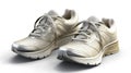 3D illustration of a pair of running shoes with a white background. Royalty Free Stock Photo