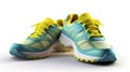 3D illustration of a pair of running shoes with a white background. Royalty Free Stock Photo