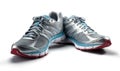 3D illustration of a pair of running shoes with a white background. Royalty Free Stock Photo