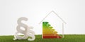 3d-illustration paragraph symbol house energy efficiency Royalty Free Stock Photo