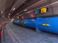 3D-illustration of a particle accelerator and hadron collider Royalty Free Stock Photo