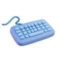 3d illustration wired pastel blue keyboard minimal retro design Royalty Free Stock Photo