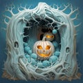 3d illustration pastel pumpkin for celebration, Generation Ai Royalty Free Stock Photo