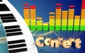 3d piano keyboard concert sign