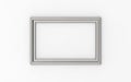 3d illustration of a rectangular silver colored picture frame on white background