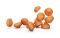 3d illustration of Pile of Gourmet Butterscotch Baking Chips chocolate caramel on white background