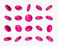 3D illustration of pink chocolate candies isolated on a white background Royalty Free Stock Photo