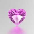 3D illustration pink diamond heart stone Royalty Free Stock Photo