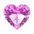 3D illustration pink diamond heart stone Royalty Free Stock Photo