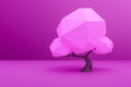 a pink low poly tree background