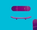 3d illustration of the pink skateboard on an isolated background