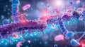 3D illustration of the plasma membrane showing detailed molecular structures and cellular components Royalty Free Stock Photo
