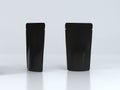 3D Illustration. Plastic black Pouch Packaging Mockup in white background Royalty Free Stock Photo