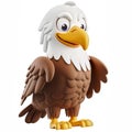 a 3D illustration plastic cartoon-style of cute White-Head Eagle Royalty Free Stock Photo