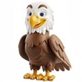 a 3D illustration plastic cartoon-style of cute White-Head Eagle Royalty Free Stock Photo