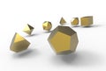 3d illustration of platonic solids Royalty Free Stock Photo