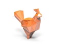 3D illustration of polygonal candy rooster figure