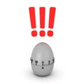 3D illustration of pomodoro egg timer ringing