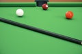 3D illustration pool billiard game. American pool billiard. Pool billiard game, Billiard sport concept.