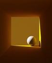 3D illustration Primitive Shapes square sphere Abstract Geometric Background. Modern Minimalistic Studio Composition