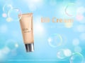 3D illustration for the promotion of cosmetic moisturizing premium product B.B. cream.