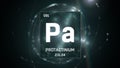 Protactinium as Element 91 of the Periodic Table 3D illustration on green background Royalty Free Stock Photo