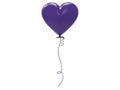 3D illustration purple balloon heart