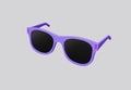 3D illustration purple fashion sunglasses and black lens optic isolated on transparent background Royalty Free Stock Photo