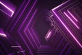 3d illustration of purple glowing color lines Technology geometry background Generative AI