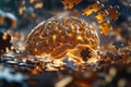 3D Illustration Puzzle Pieces Forming a Glowing Brain, Mental Agility, Problem Solving, Cognitive Skills, Brainpower, Intelligence