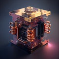 3d illustration of quantum computer Royalty Free Stock Photo