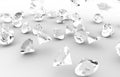 Rain diamonds thrown on white background Royalty Free Stock Photo