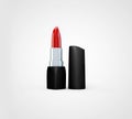 3D illustration of realistic red lipstick mockup isolated on white.