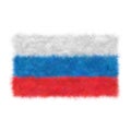 3D Illustration of Realistic Russia flag in Felt Fabric