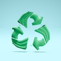 3D illustration recycle clothes and textiles icon symbol