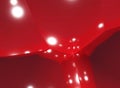 3d illustration of red abstraction background with metal gloss and reflections