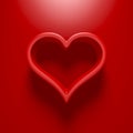 3D Illustration - Red Background with heart silhouette with light and shadow 2