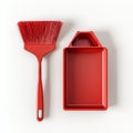 3D illustration of a red brush on a white background. Royalty Free Stock Photo