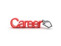 3D illustration of red Career text cursor clicking it