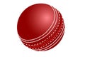 3d illustration of red cricket ball isolated on white background. Royalty Free Stock Photo