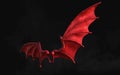 Red Demon Wing Plumage with Clipping Path.