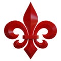 3d illustration of red Fleur De Lis Royalty Free Stock Photo