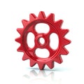 3d illustration of red gear wheel icon Royalty Free Stock Photo