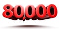 80000 red 3d. Royalty Free Stock Photo