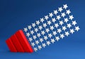 USA modern 3d background template OF STARS AND STRIPES AS A GEOMETRIC TREND Royalty Free Stock Photo